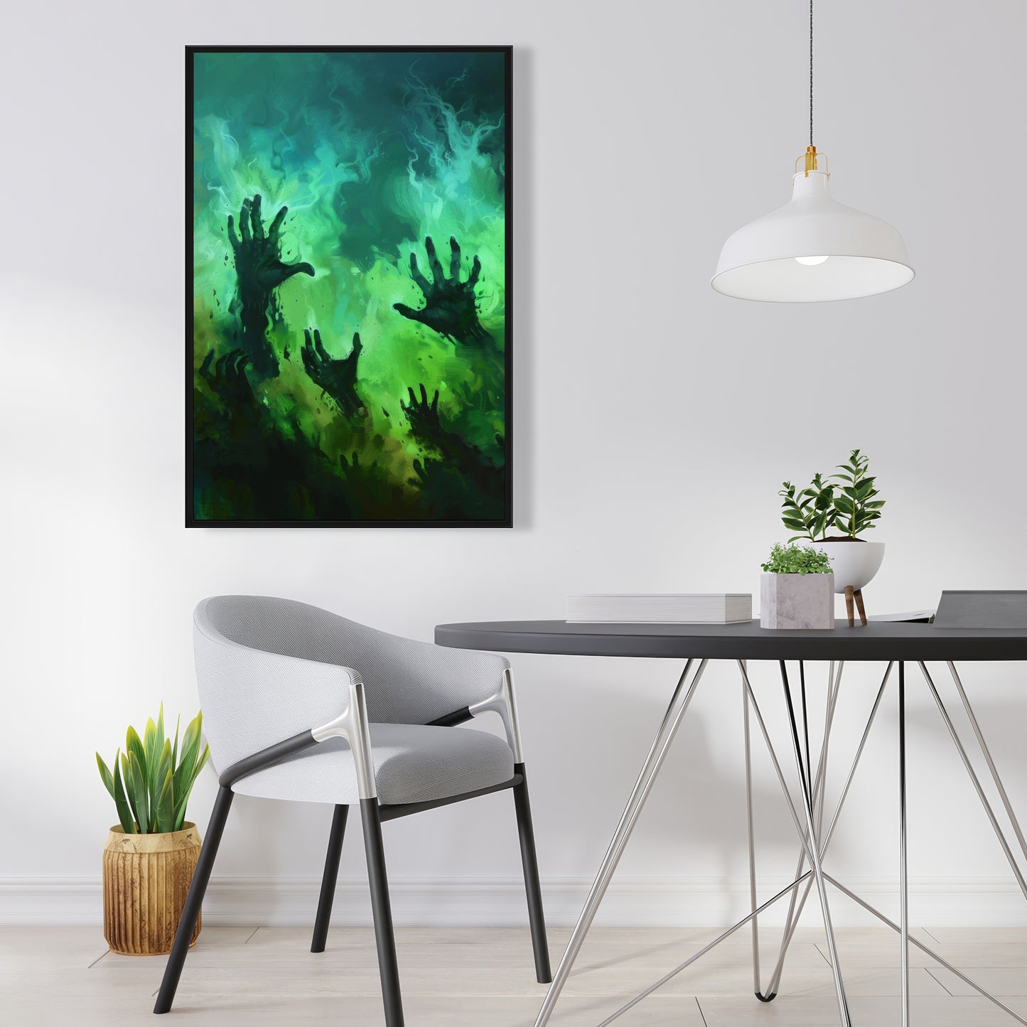 Hands of despair - 36"x36" Framed canvas