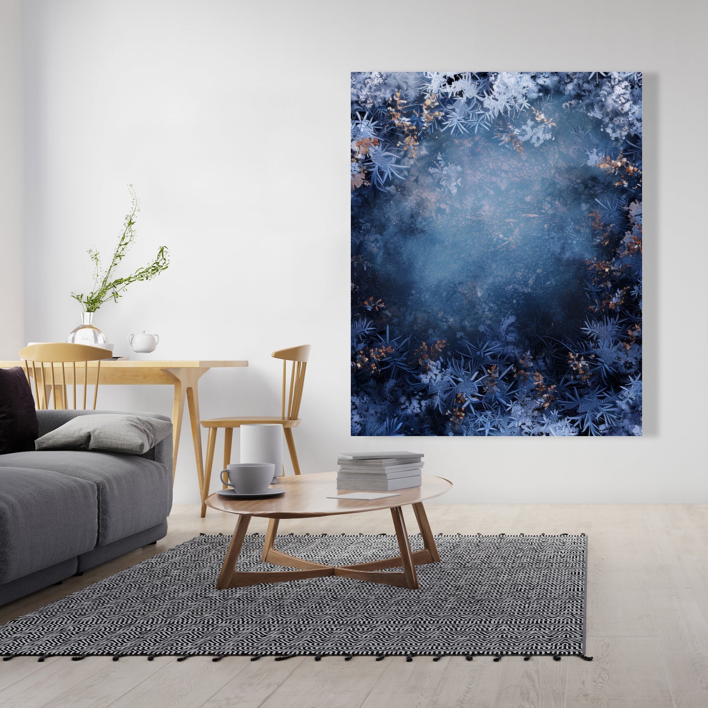 Frozen Black Canvas Wall Art for Home Decor - Stylish Design