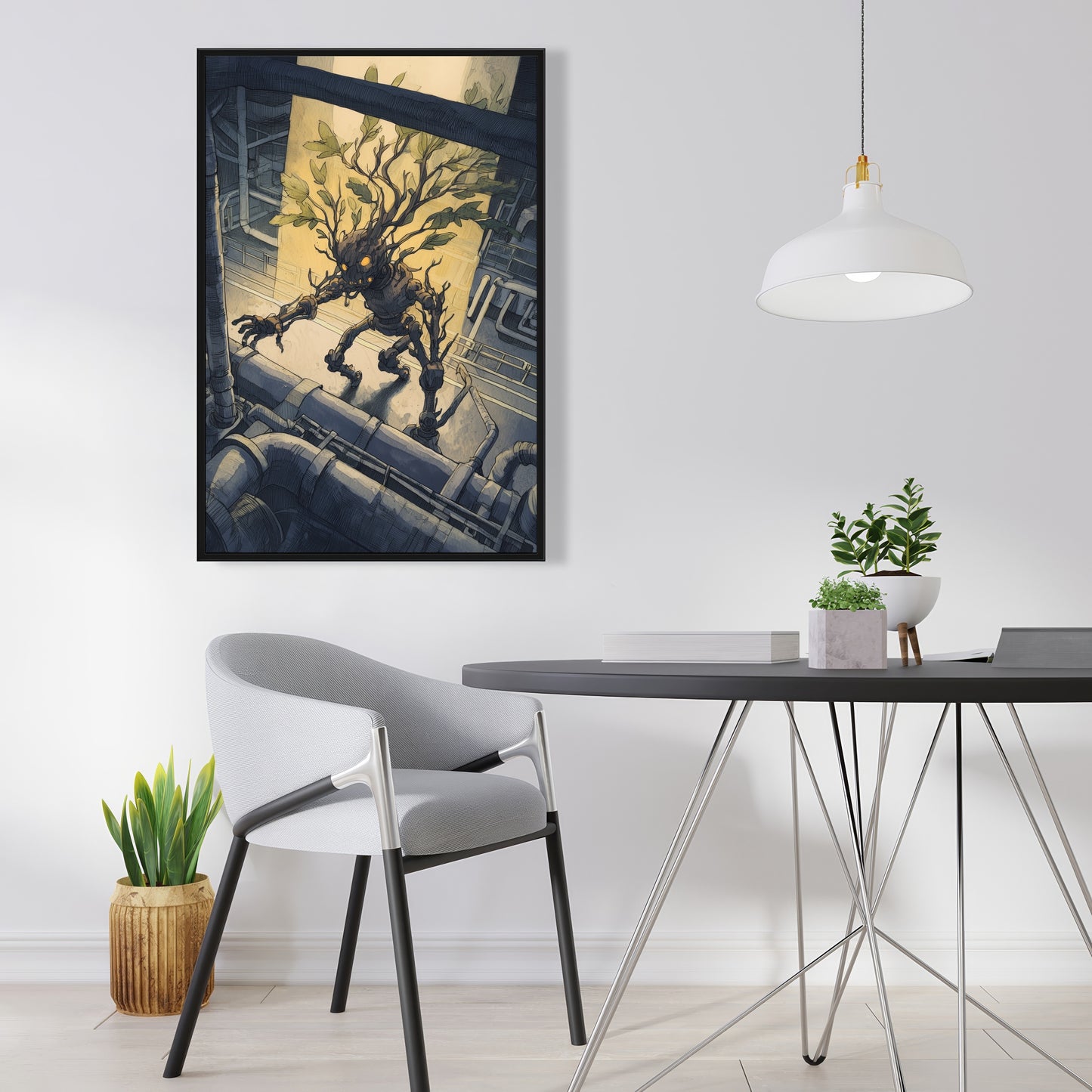 Regaining - Yellow Framed Canvas Art for Home Decor