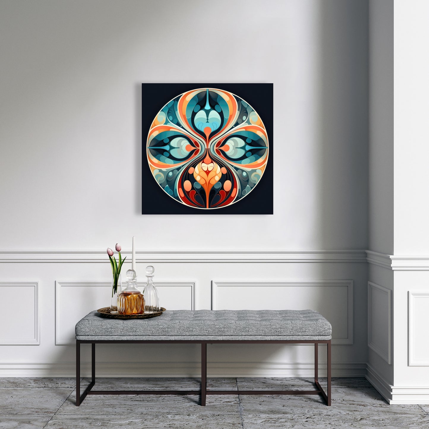 Hues and curves - 32"x32" Canvas