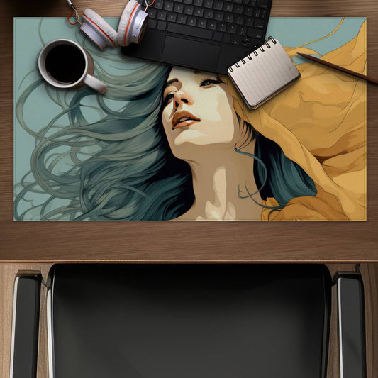 Sensual Flow Gray Gaming Mat - Stylish Home Decor Accessory