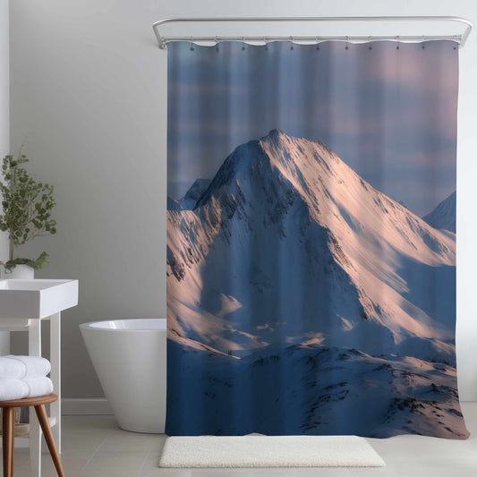 Rideau de douche noir Icy Peaks | Accessoire de décoration élégant pour la maison