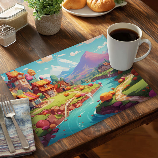 Sweet Town Purple Polyester Placemat for Home Decor | Stylish