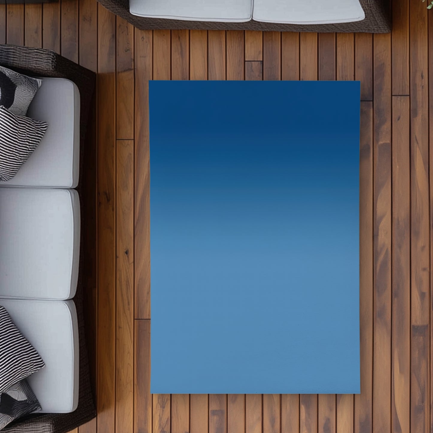 Dark Blue Gradient Outdoor Area Rug | Home Decor Essentials