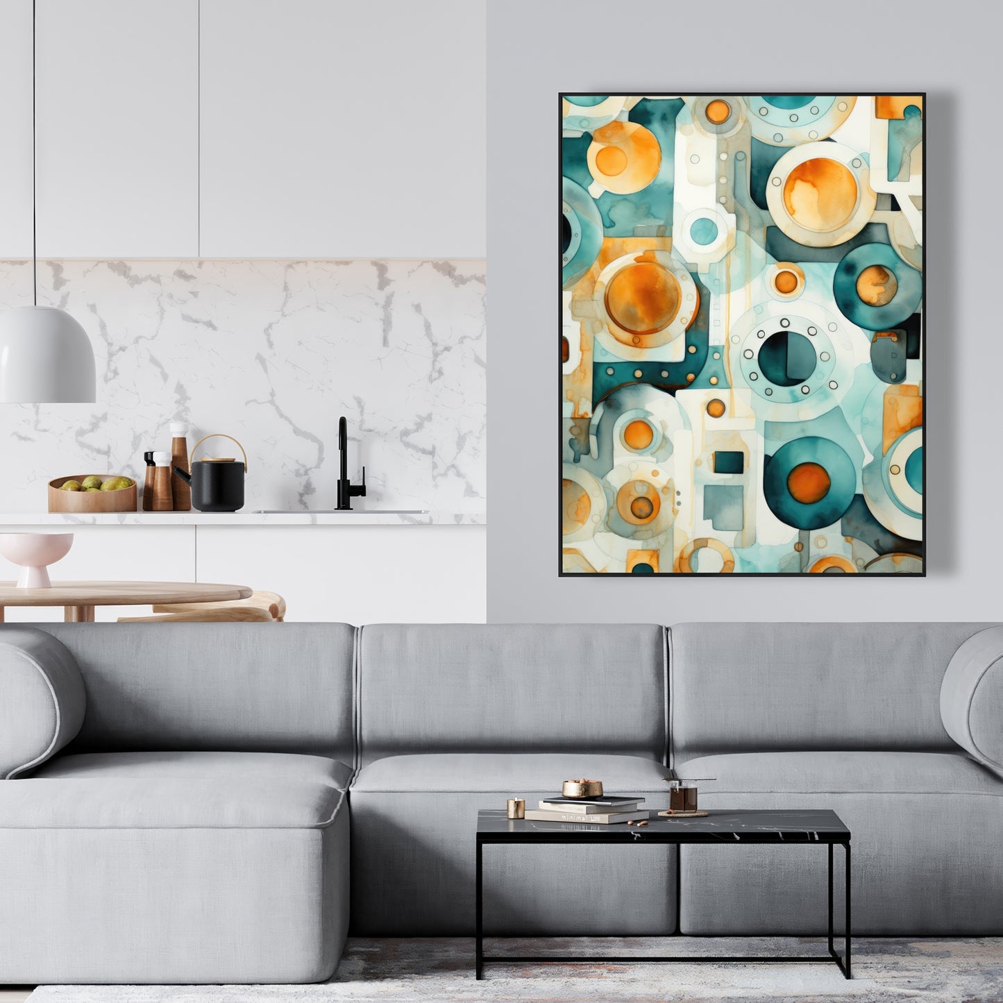 Decomposed porthole - 36"x36" Framed canvas