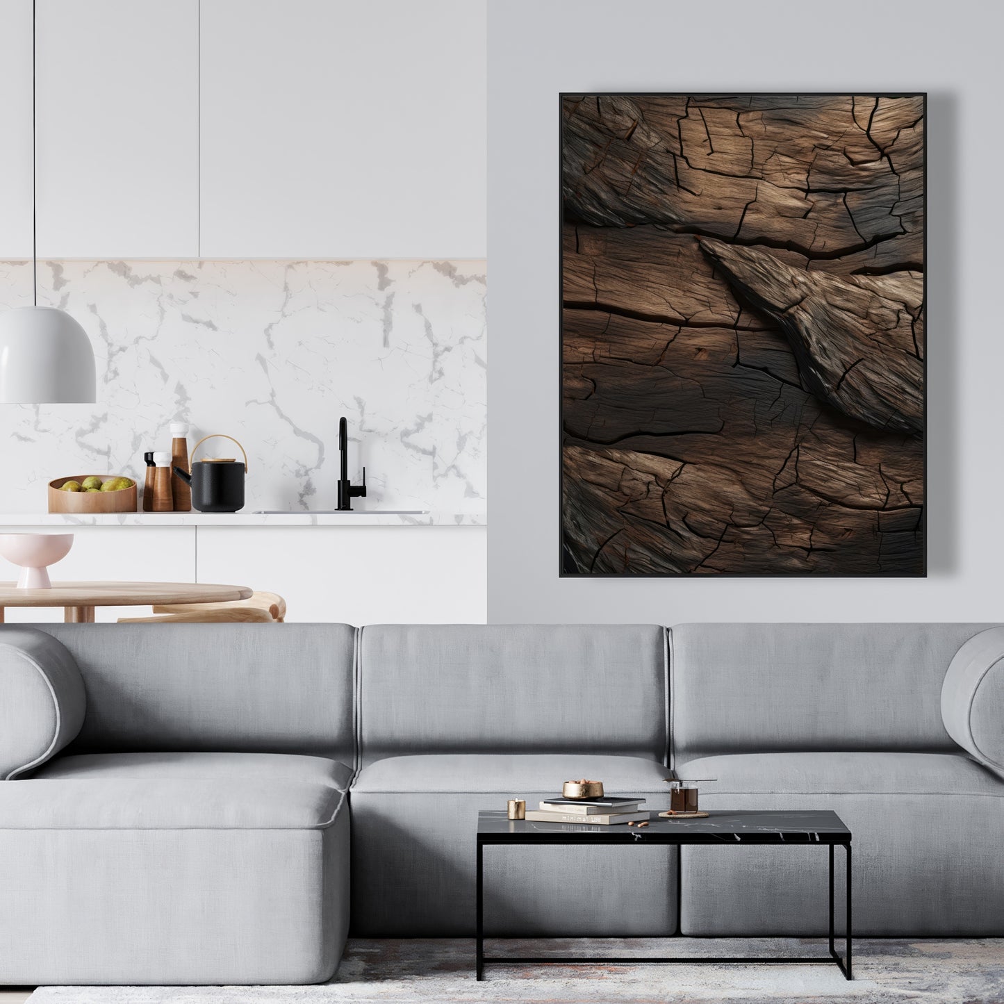 Brown wood - 36"x36" Framed canvas