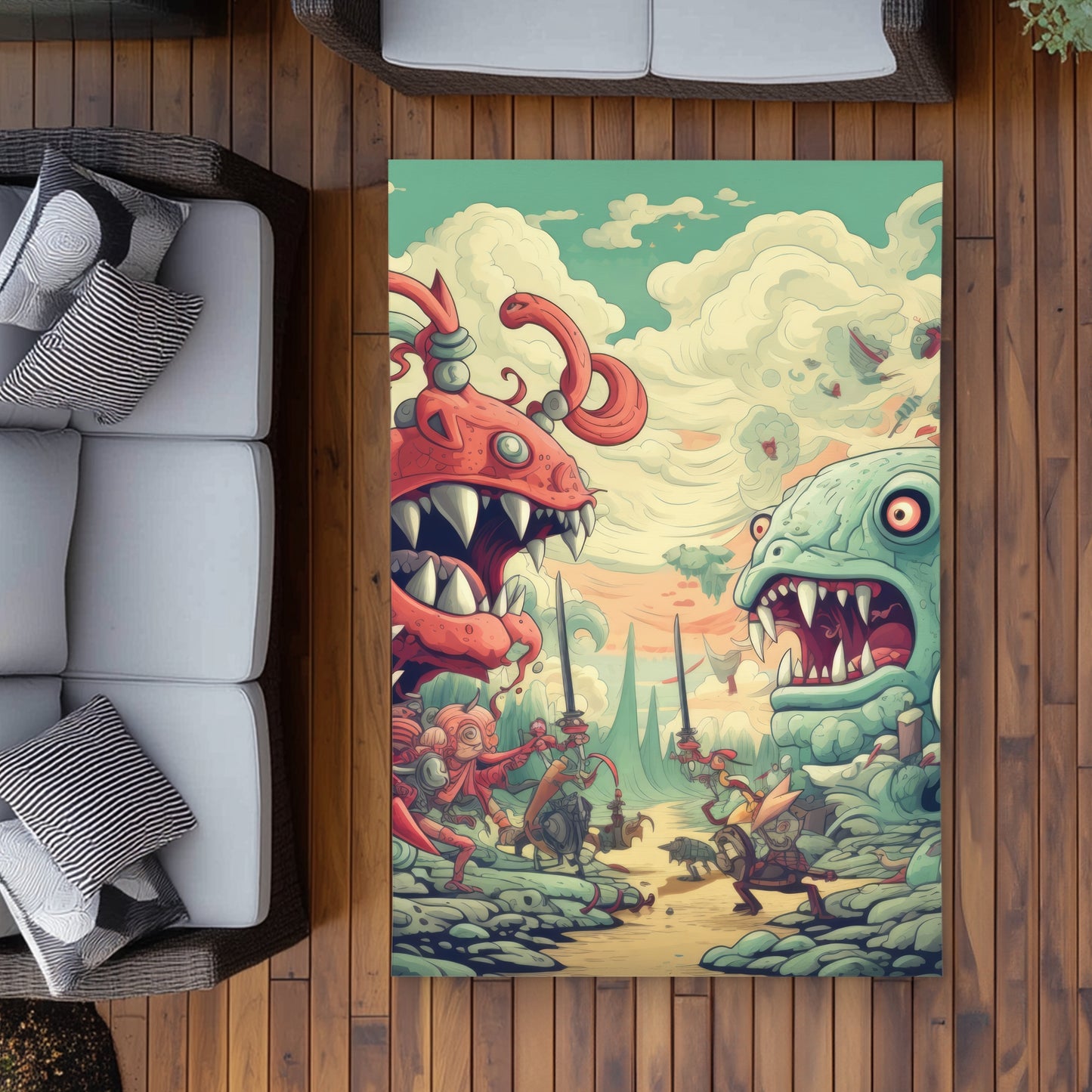 Two Titans Coral Outdoor Area Rug | Stylish Home Decor