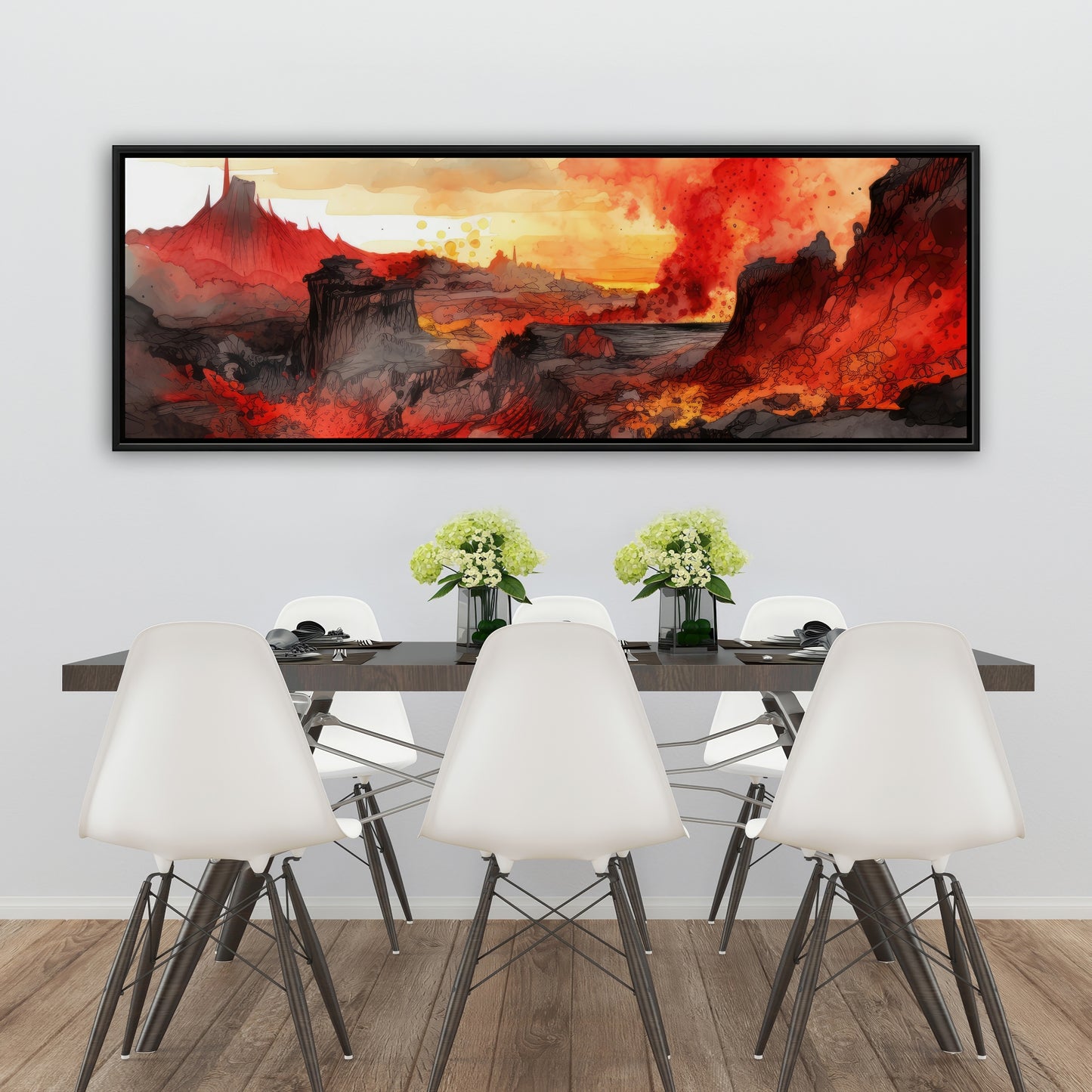 Minimalist Flow - White Framed Canvas for Home Decor