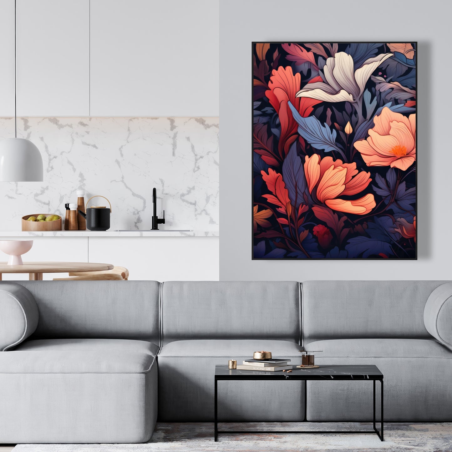 Blooming uninterrupted - 36"x36" Framed canvas