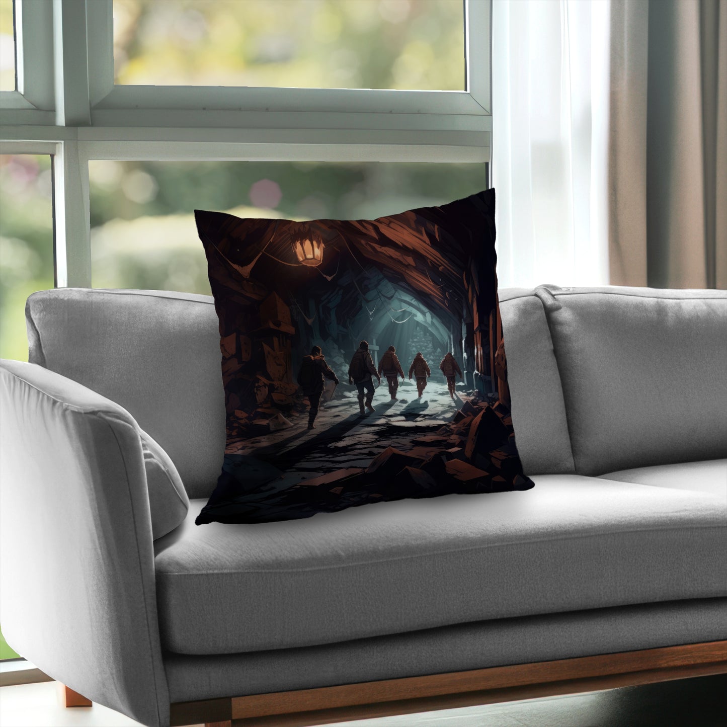 The catacombs Turquoise poly twill throw pillow - home decor