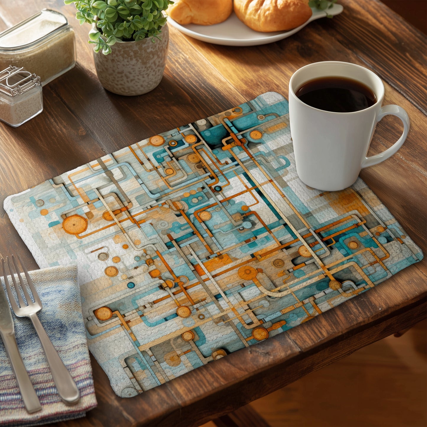 Like clockwork Turquoise Braided Polyester Placemat | Home Decor