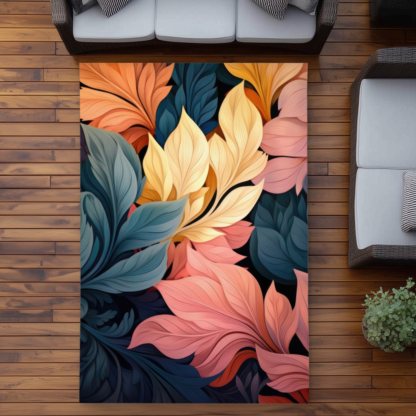 Pastel Bloom Coral Outdoor Area Rug | Home Decor Accent