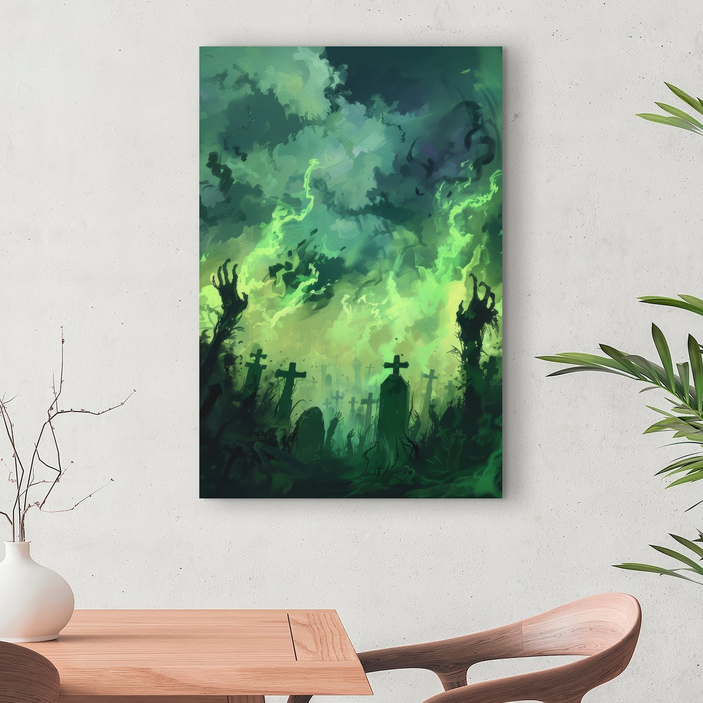 Reaching Hell - Black Canvas Home Decor Art for Modern Spaces