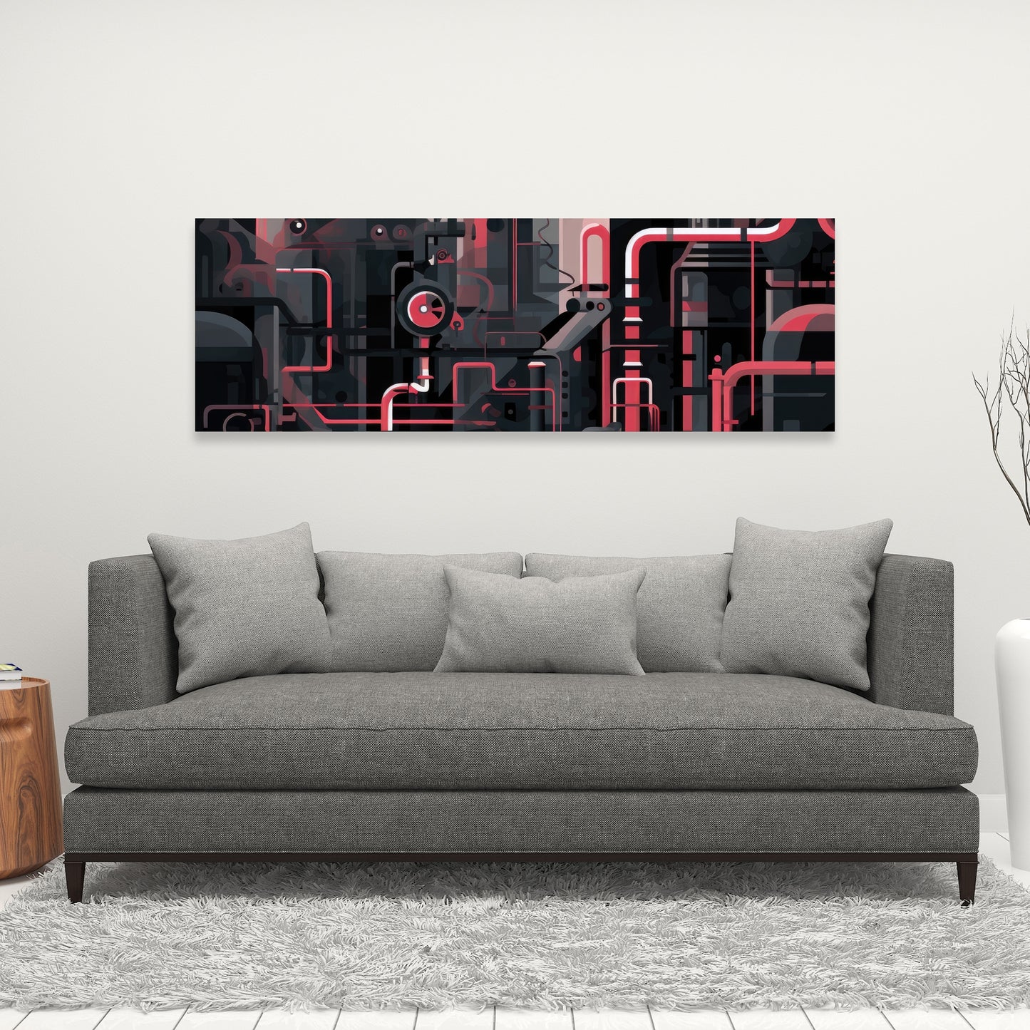 Industrial Empire - Red Canvas Art for Home Decor