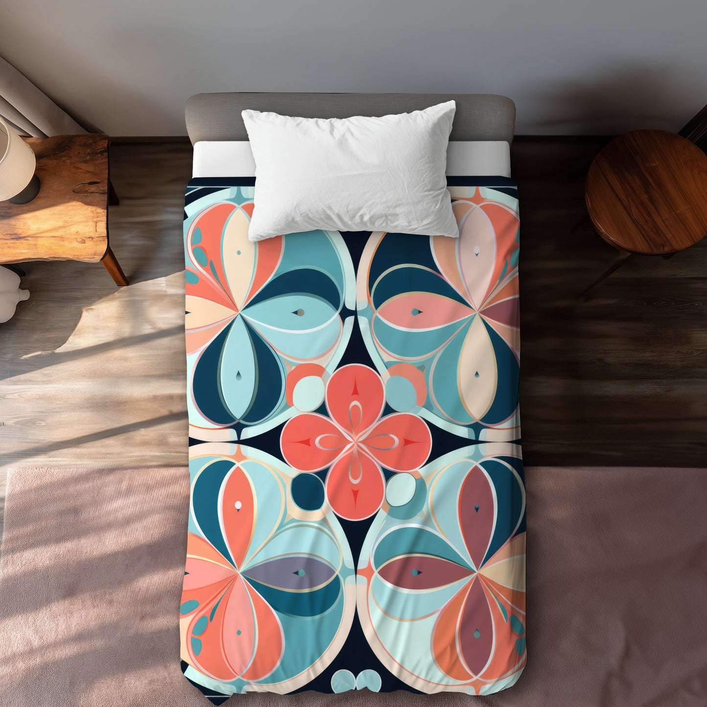 Pastel Mandala Coral Duvet Cover | Home Decor Essentials