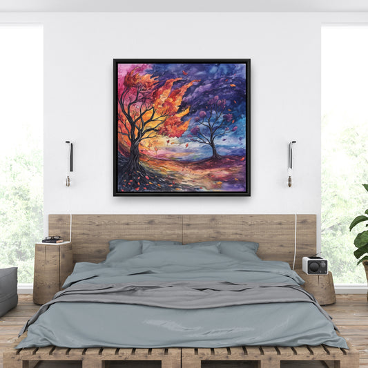 Before the storm - Yellow Framed Canvas for Home Decor