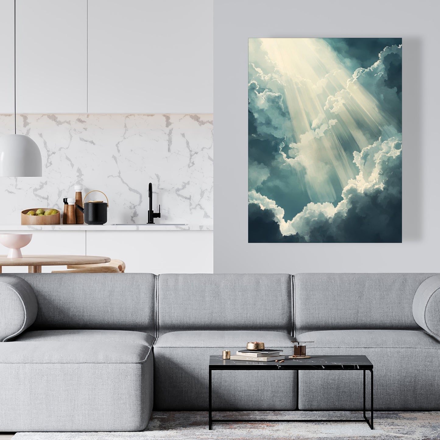 Beam of Light - Gray Canvas Home Decor Artwork | Stylish Design