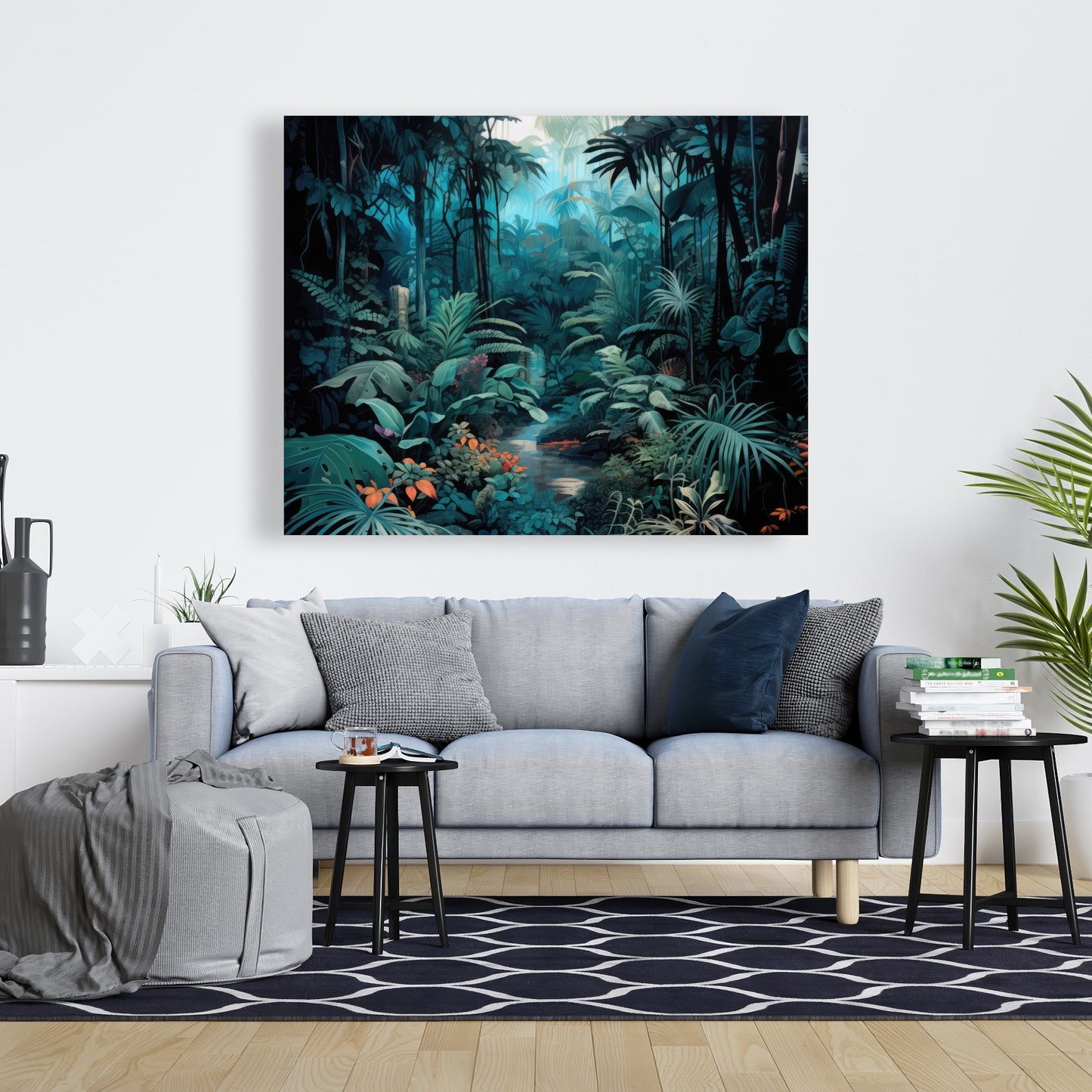 Deep in the jungle - Orange Canvas Art for Home Decor