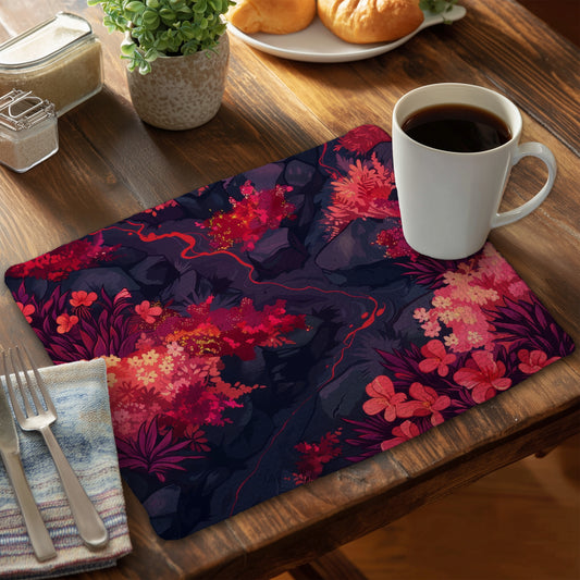 Burning Plants - Purple Braided Polyester Placemat for Home Decor