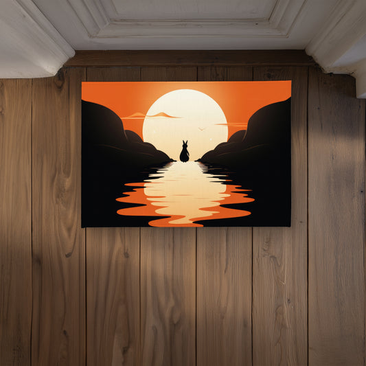 Running Away White Indoor Outdoor Door Mat | Home Decor