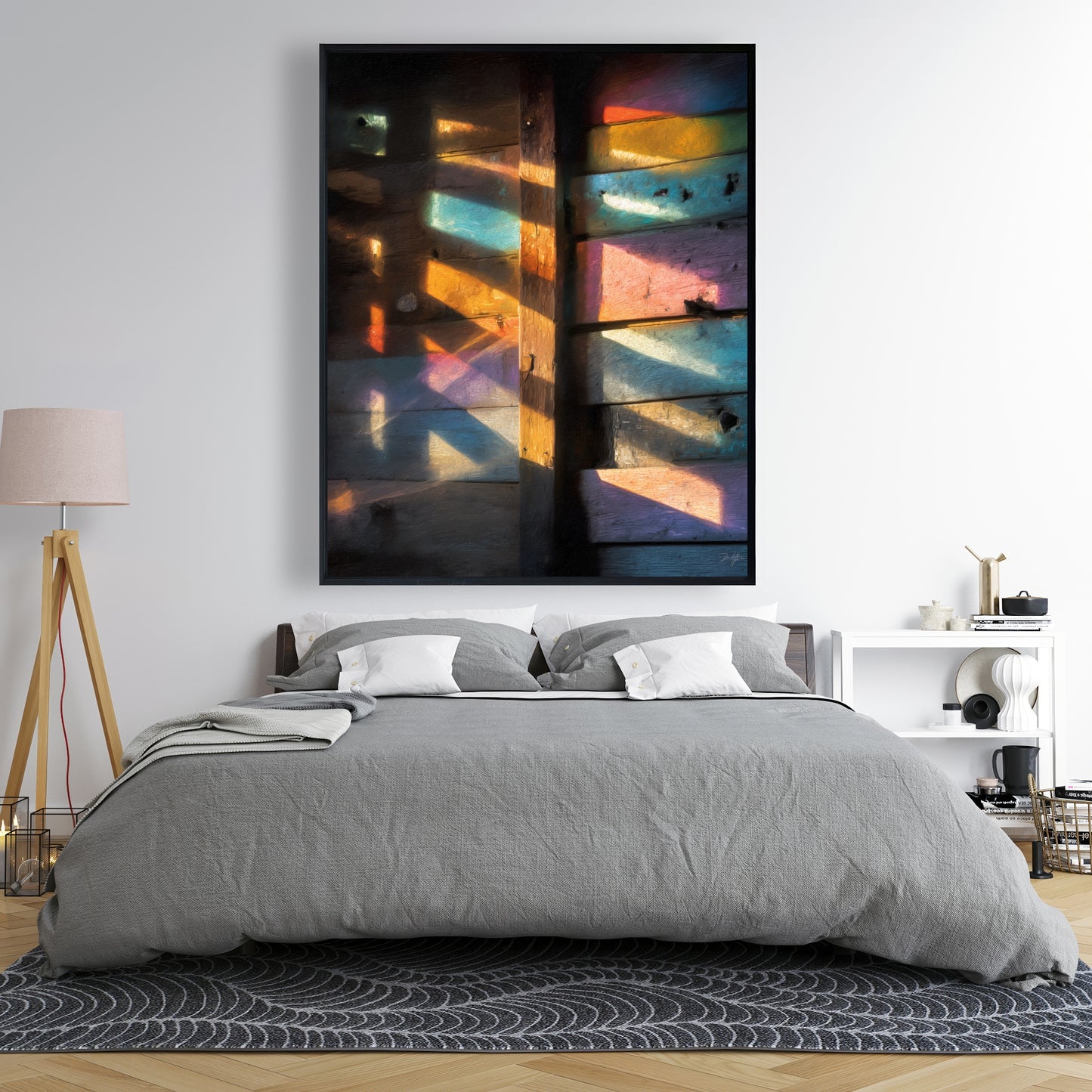 Casting Rainbows - Green Framed Canvas for Home Decor