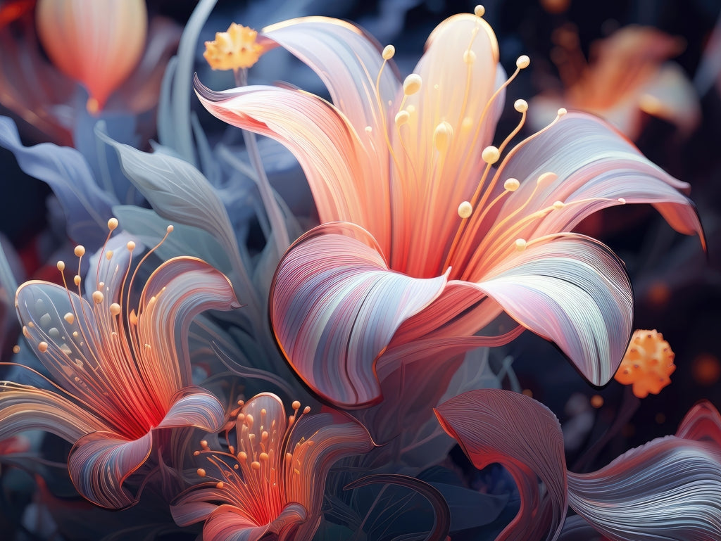 Astral bloom - Framed Canvas - Print on demand