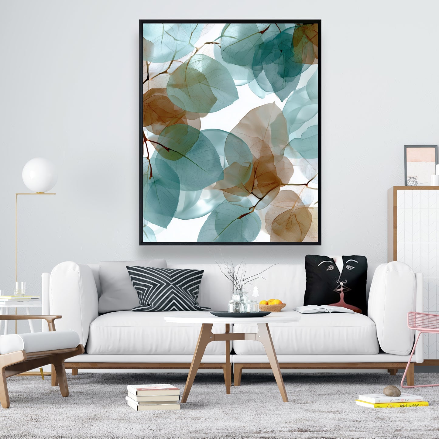 Translucent leaves - 24"x24" Framed canvas