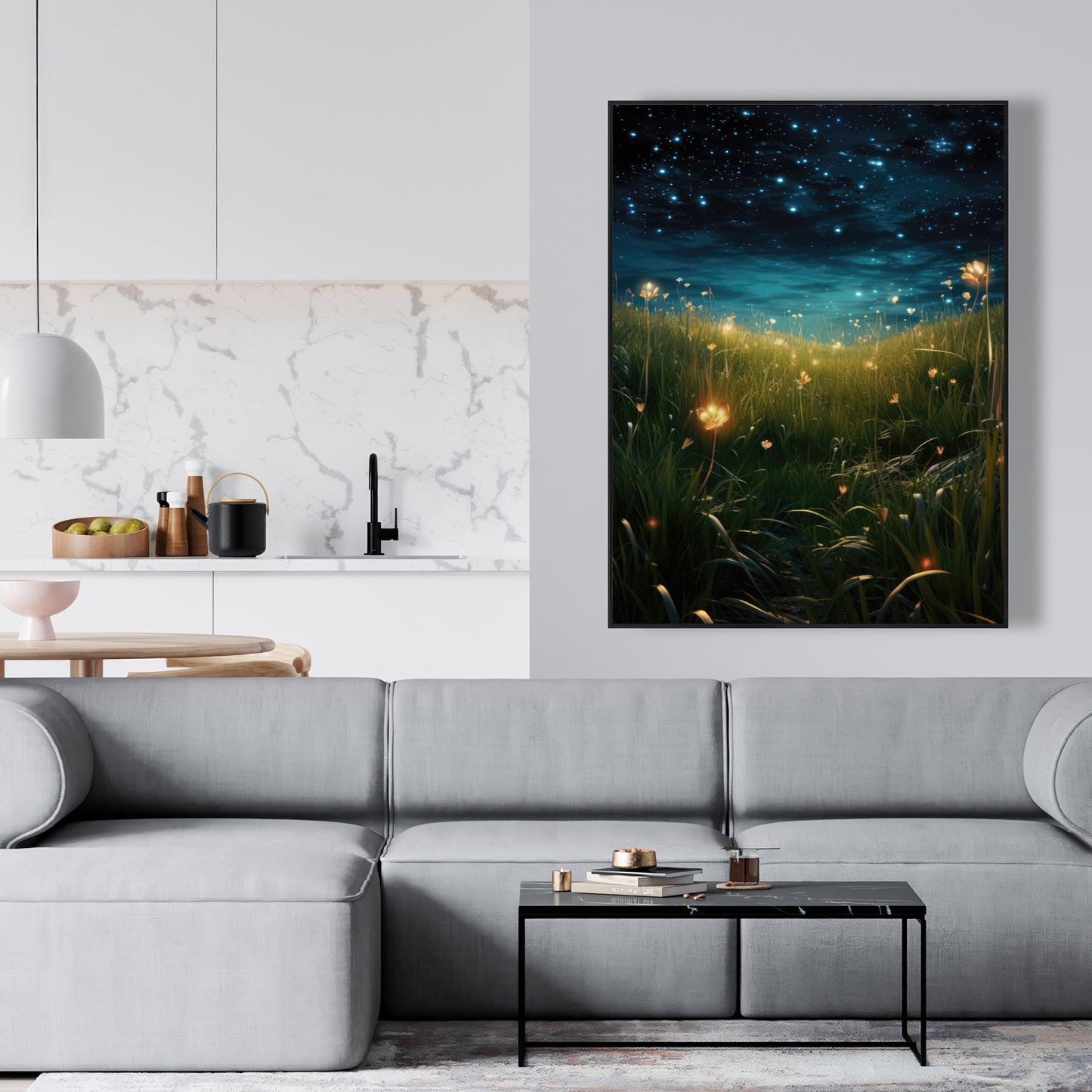 The night sky - 36"x36" Framed canvas