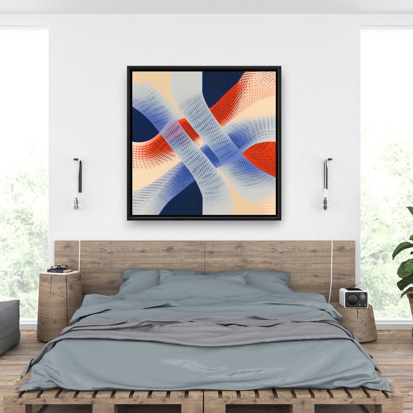 Abstract threading - Framed Canvas - Print on demand