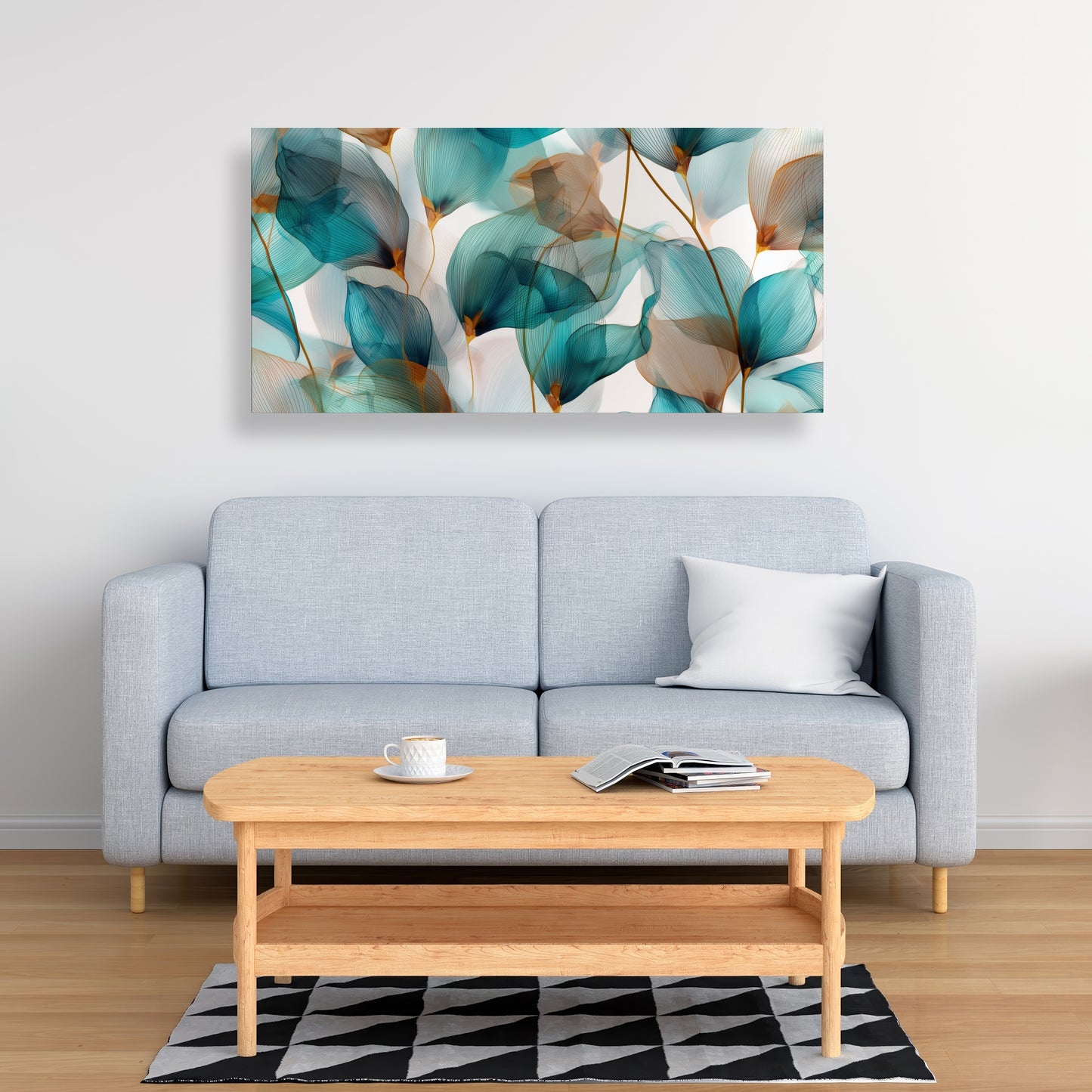 Teal and brown - 32"x32" Canvas