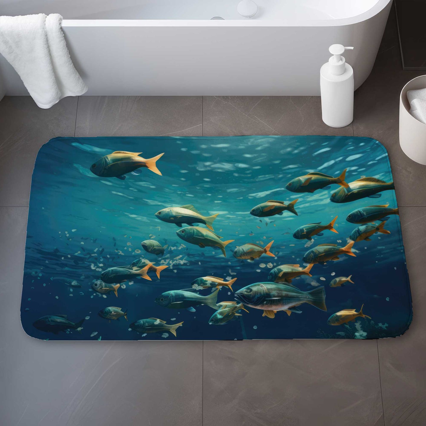 Shallow Swim Bath Mat | Stylish Home Decor, Non-Slip Soft