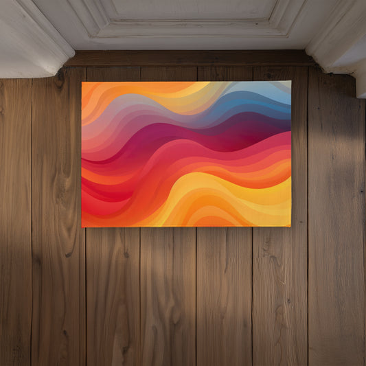 Cloudy Sky Yellow Indoor Outdoor Door Mat | Home Decor