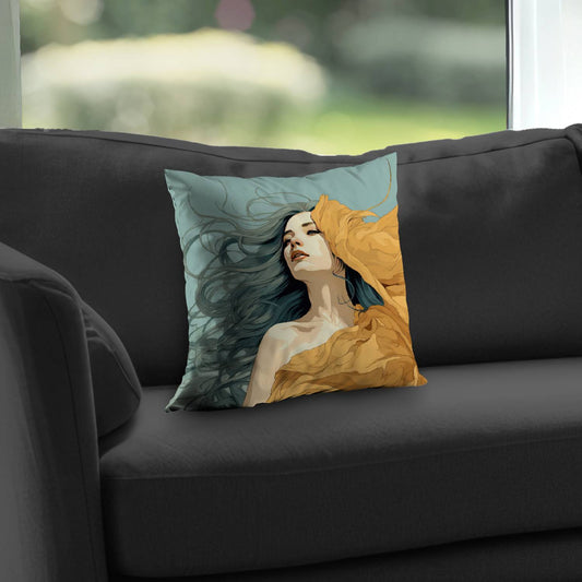 Sensual Flow Gray Poly Twill Throw Pillow - Home Decor Insert