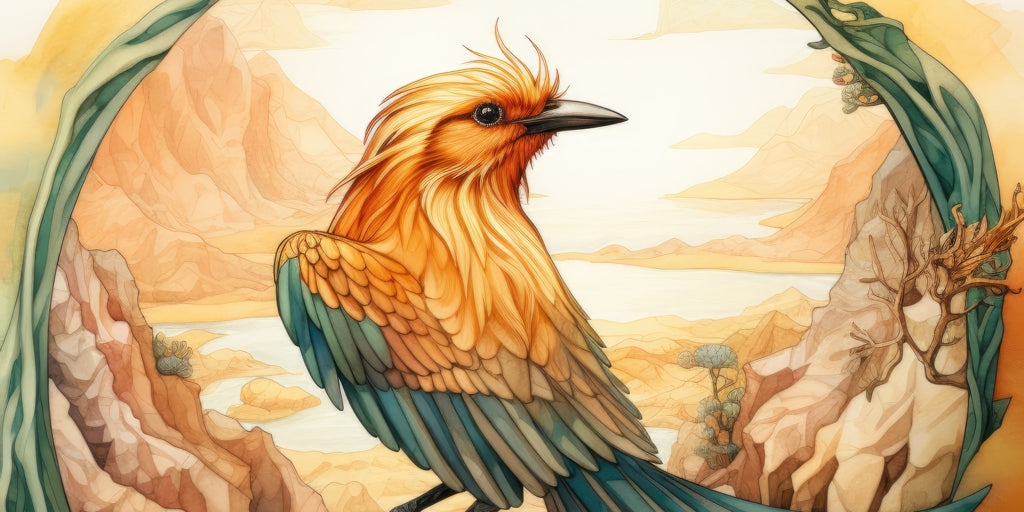 Perched bird - Desk Mat