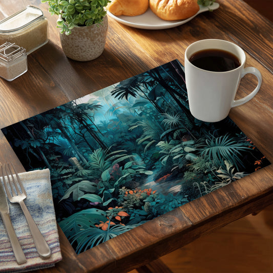 Deep in the jungle - Orange Polyester Placemat for Home Decor