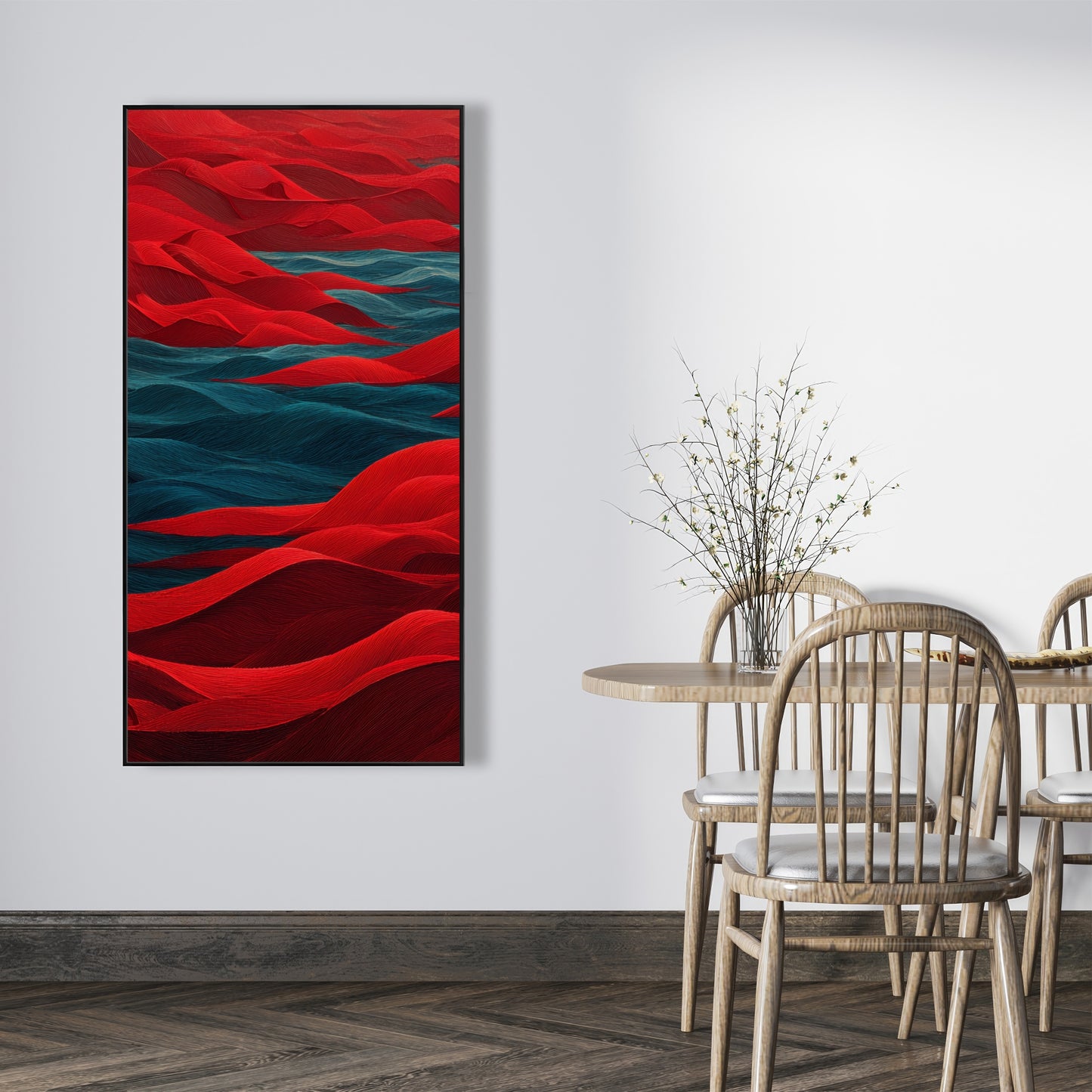 Red Sea - Red Framed Canvas Art for Home Decor