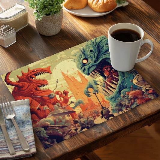 Colossi Turquoise Polyester Placemat - Home Decor Accent