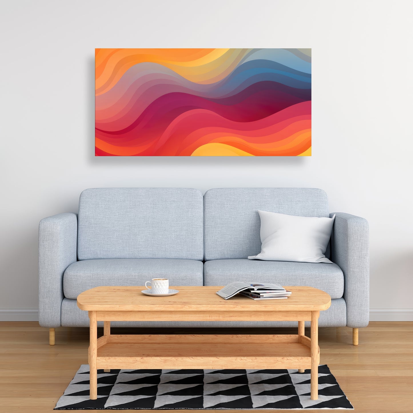 Cloudy Sky - Yellow Canvas Art for Home Decor | Stylish Wall Art