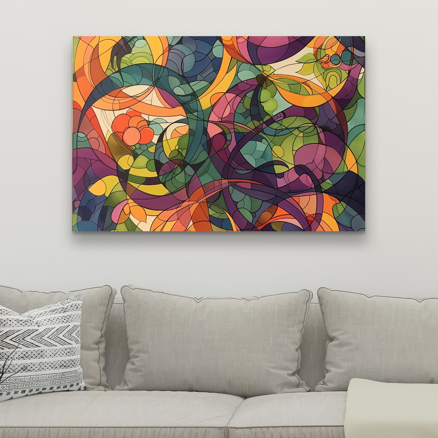 Converge - Purple Canvas Wall Art for Home Decor
