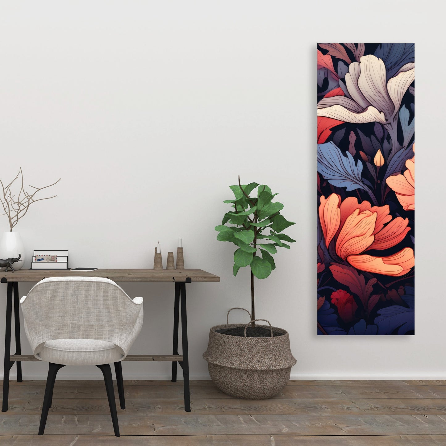 Blooming Uninterrupted - Gray Canvas for Home Decor