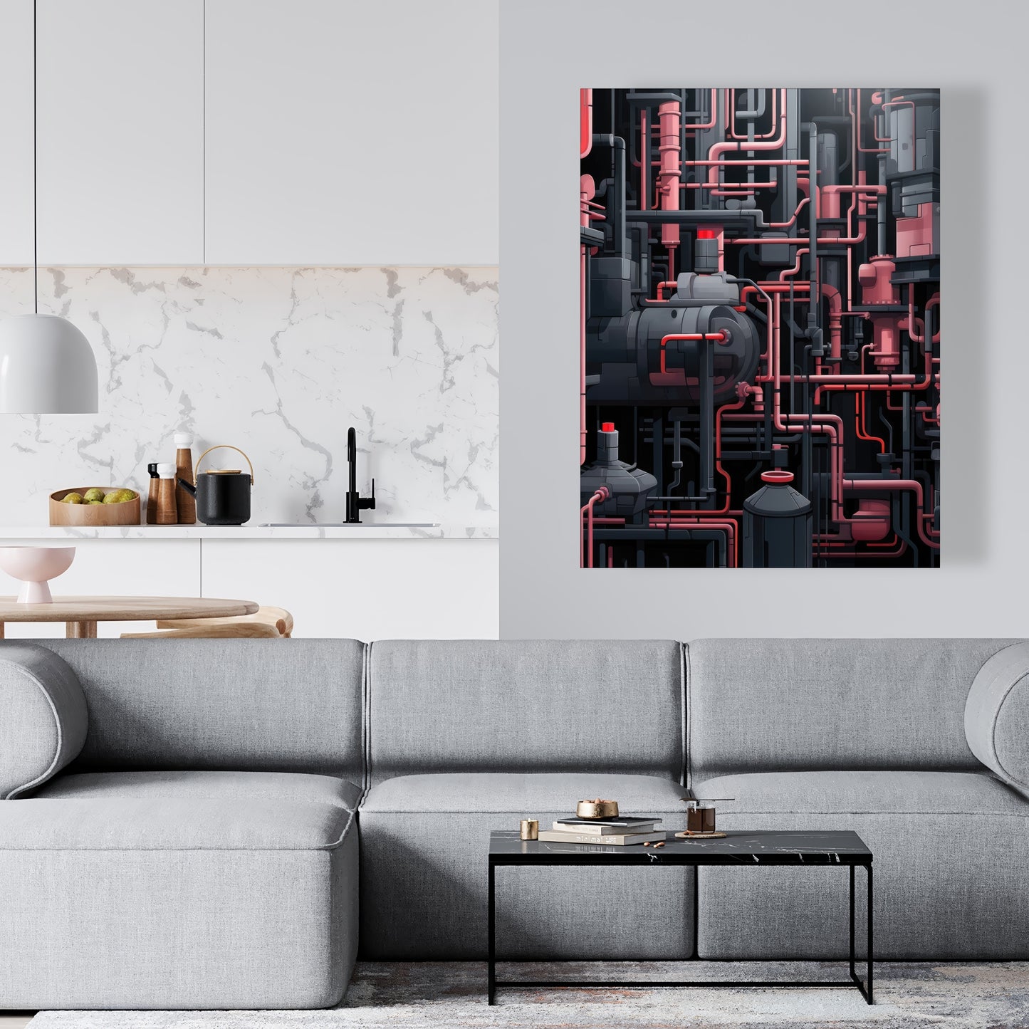Dark pipes - Gray canvas for stylish home decor accents