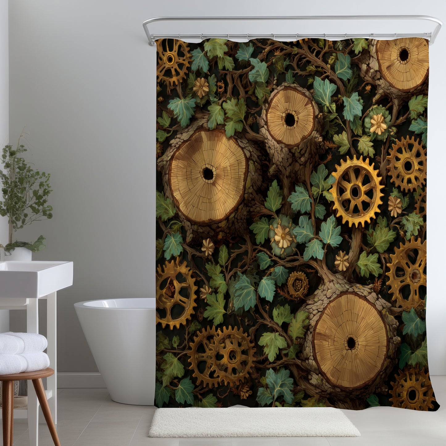 Hiding gears - Shower Curtain