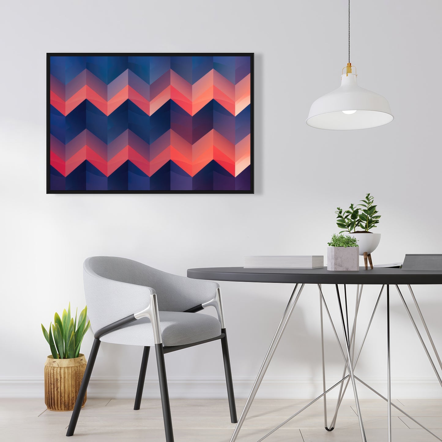 Heat Waves - Red Framed Canvas Art for Home Decor
