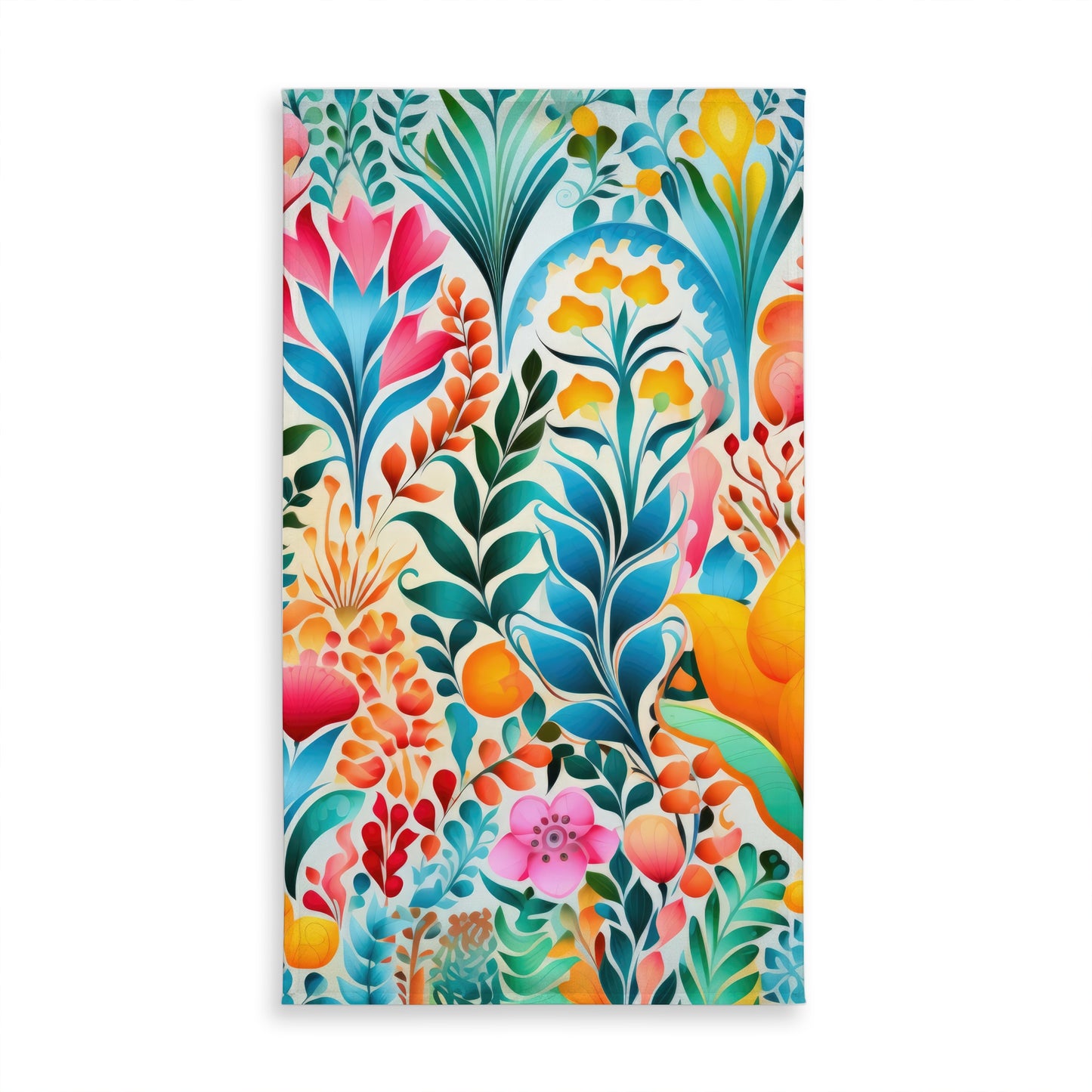 Flowing Flowers - Orange Indoor Outdoor Tablecloth for Home Decor
