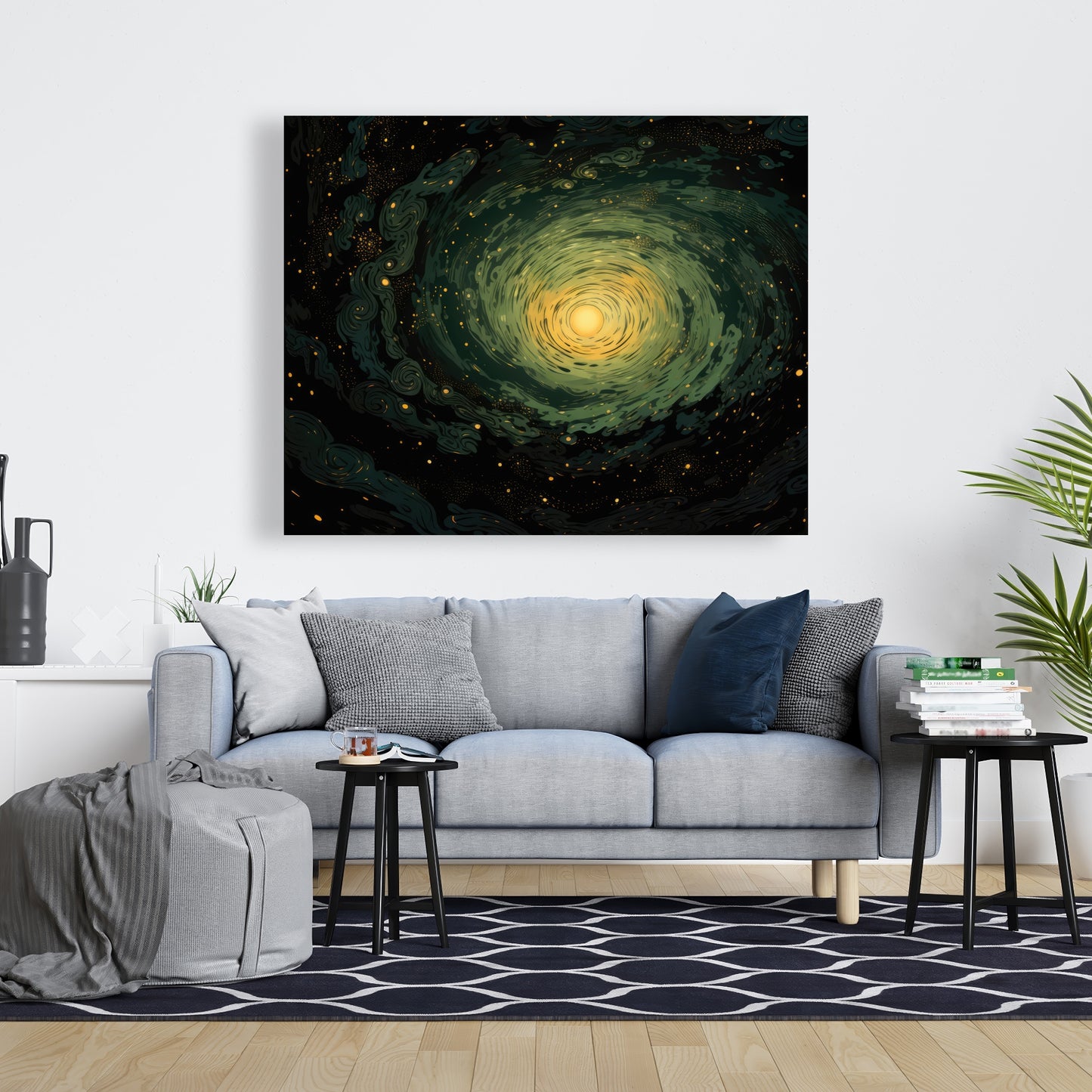 Swirling Gases - Black Canvas Art for Elegant Home Decor