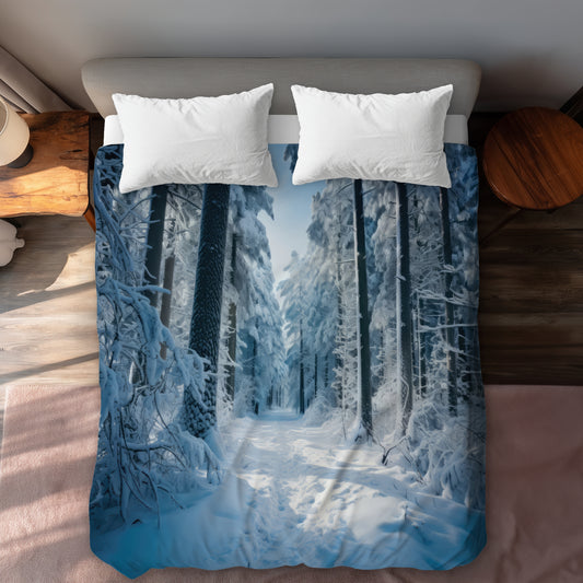 Cold Forest Brown Duvet Cover - Cozy Home Decor Essentials