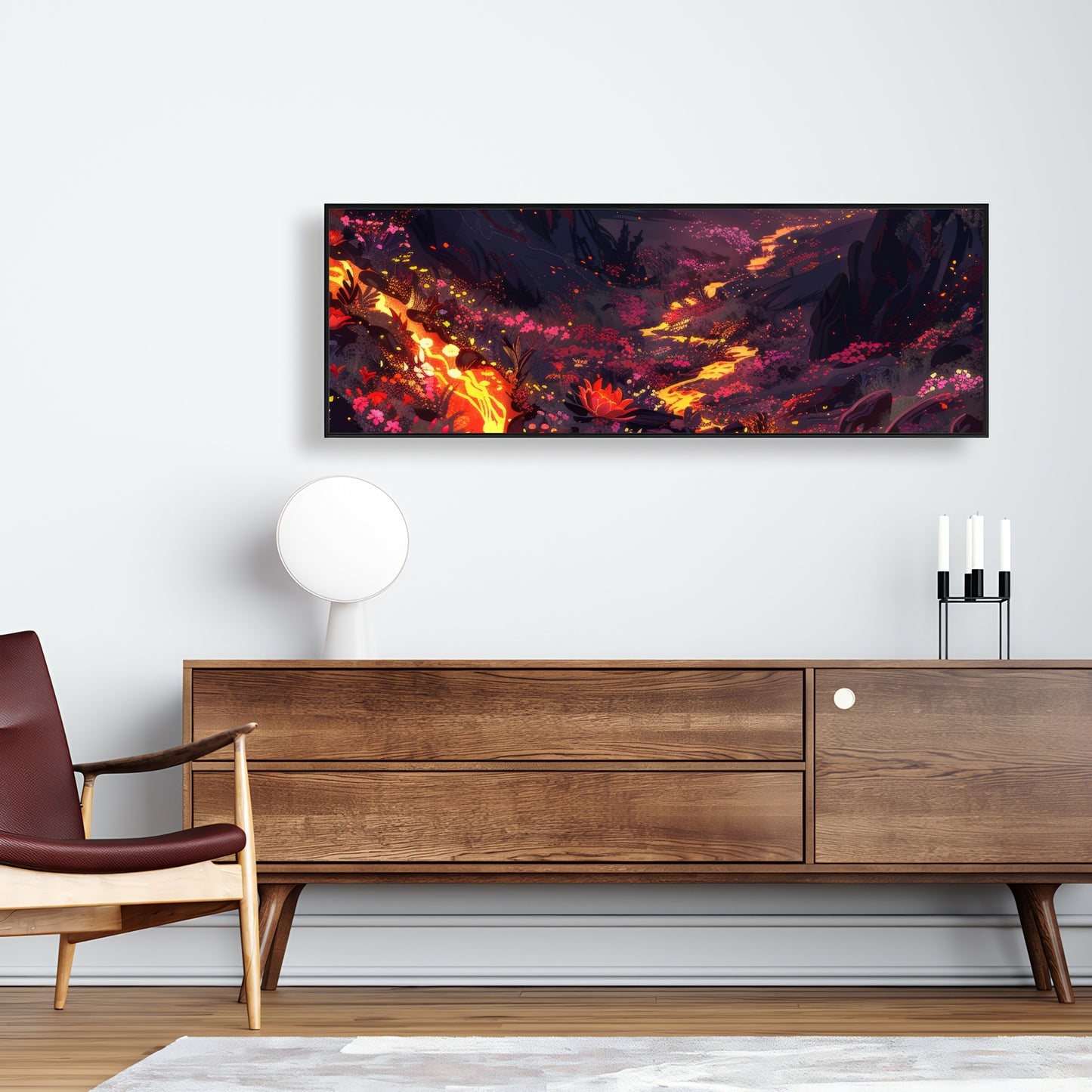 Bloom and eruption - Framed Canvas - Print on demand