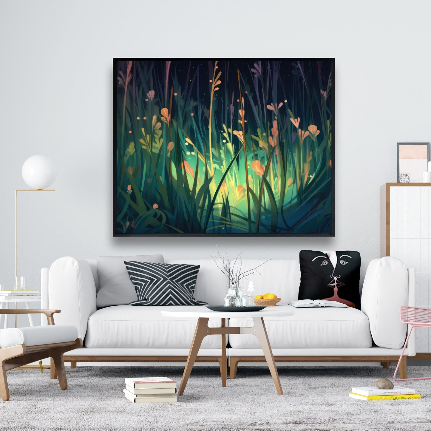 Between twigs - Framed Canvas - Print on demand
