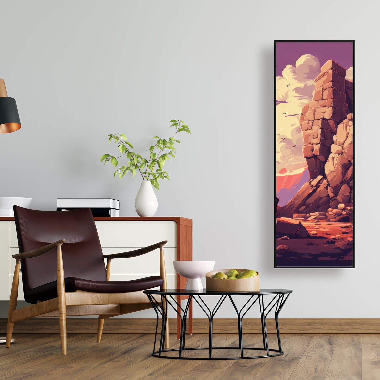Standing Above - Orange Framed Canvas for Home Decor