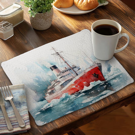 Icebreaker Turquoise Braided Polyester Placemat for Home Decor